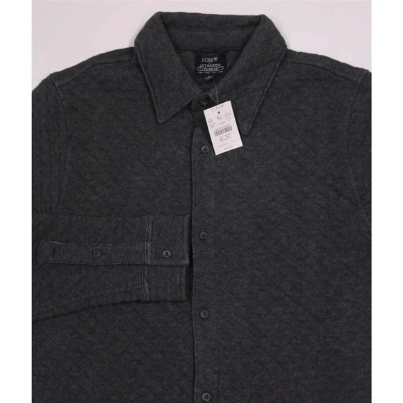 New! J. Crew Current Gray Diamond Quilted Overshirt Button-Up Shirt Jacket Small - Picture 5 of 11
